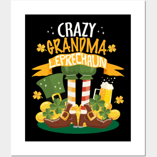 Crazy Grandma Leprechaun St. Patrick's Day Funny T-shirt Posters and Art